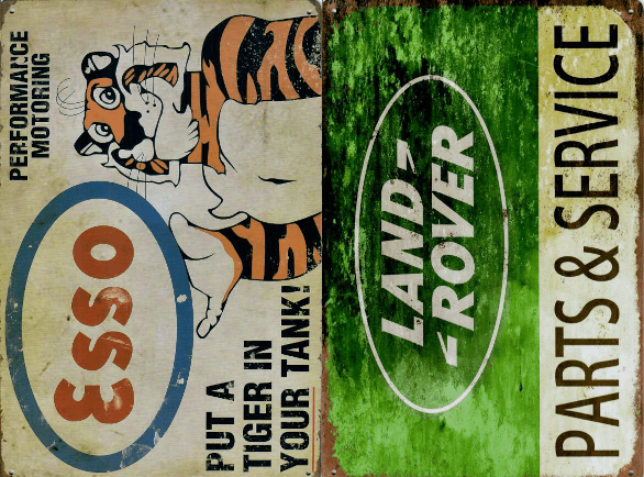Esso LandRover - Old-Signs.co.uk
